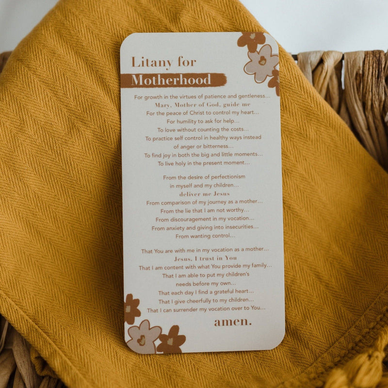 Litany for Motherhood Prayer Card - Shepherd Me Shop