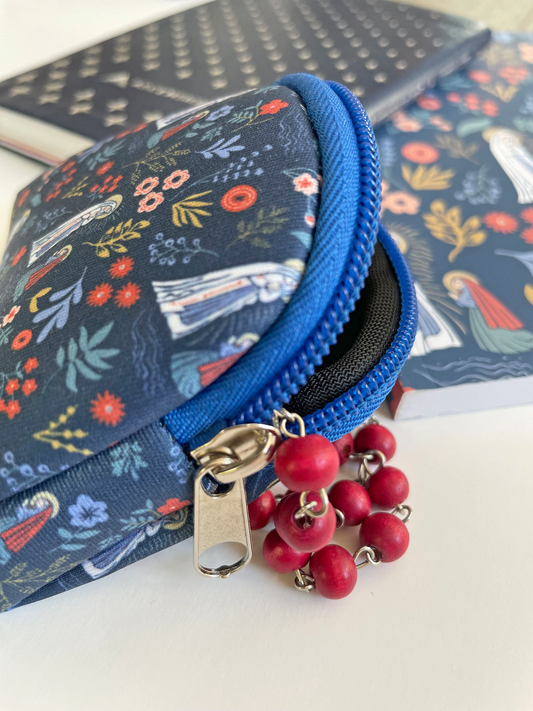 Our Lady of Lourdes Rosary Pouch