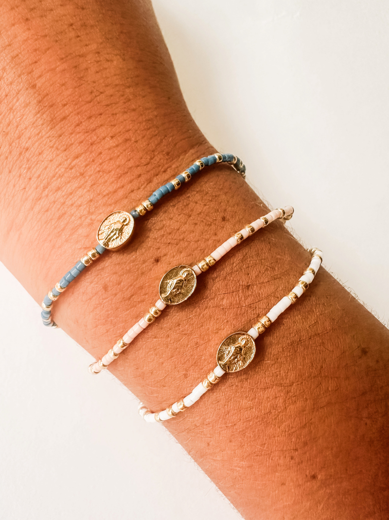 Miraculous Medal Bracelet: Pink