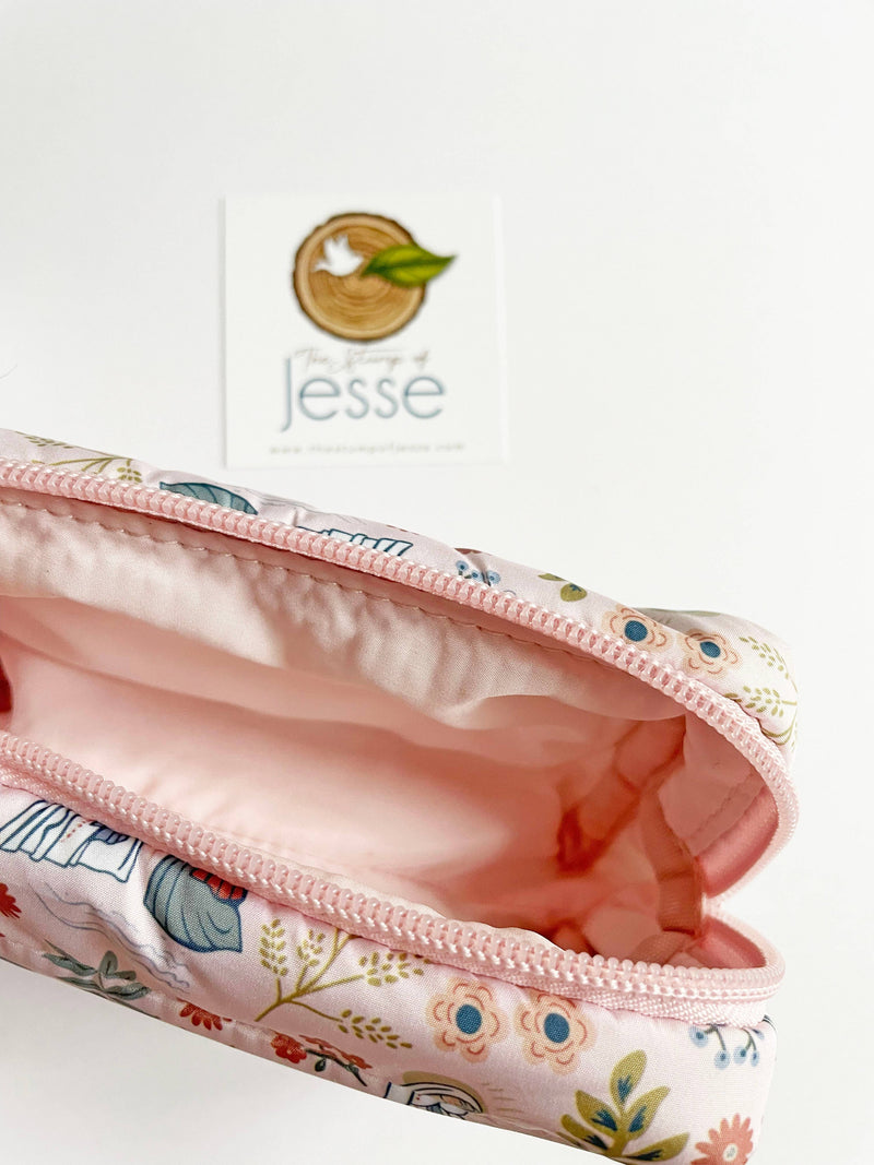 Our Lady of Lourdes Puffer Pouch - Shepherd Me Shop