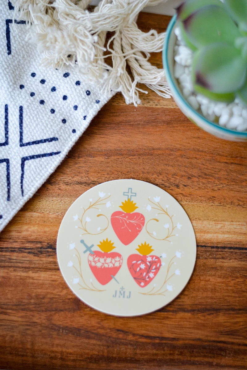 Holy Family Hearts Sticker - Shepherd Me Shop