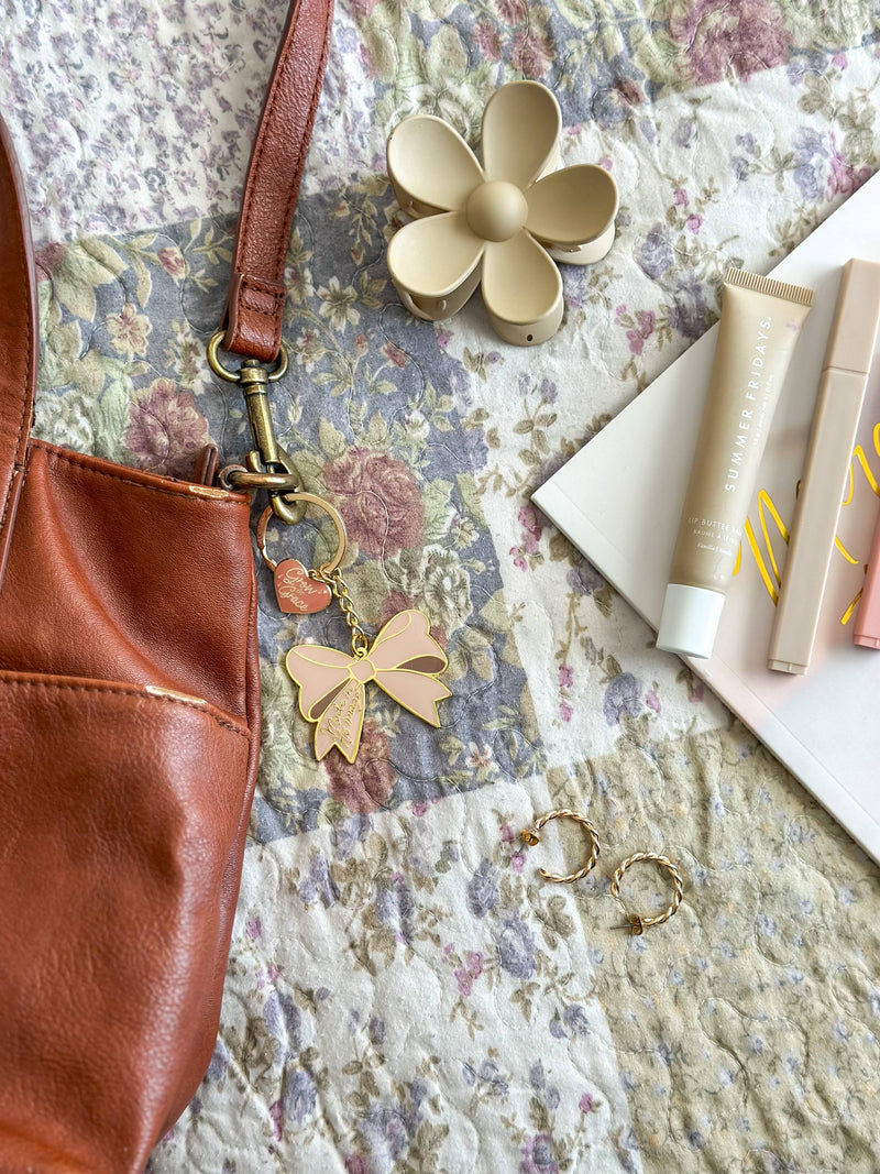 Made in His Image Bow Enamel Keychain - Shepherd Me Shop