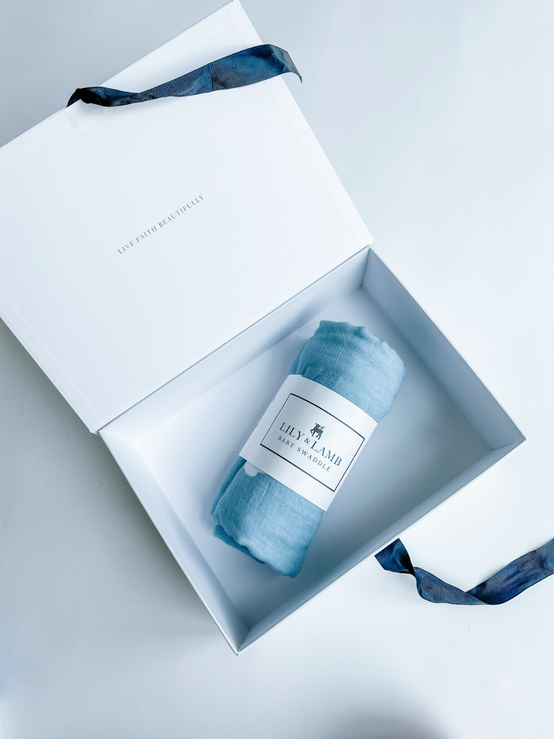 Guardian Angel Baby Swaddle: Blue