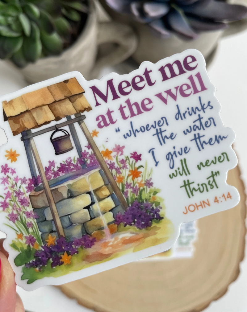 Meet Me at the Well Catholic Vinyl Sticker - Shepherd Me Shop
