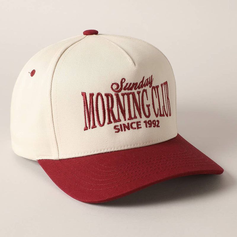 Sunday Morning Club Two-Tone Trucker Hat: Burgundy - Shepherd Me Shop