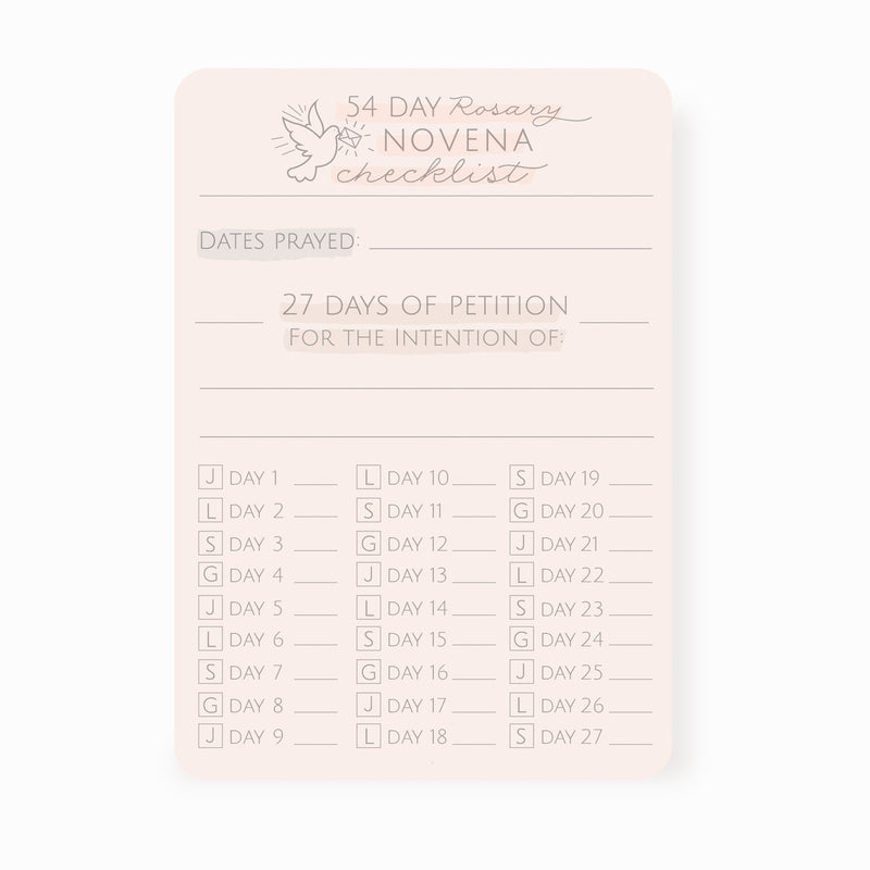 54-Day Rosary Novena Checklist - Shepherd Me Shop