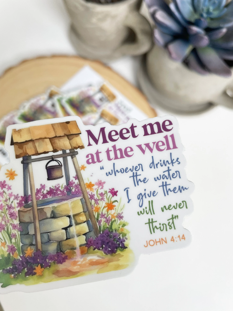 Meet Me at the Well Catholic Vinyl Sticker - Shepherd Me Shop