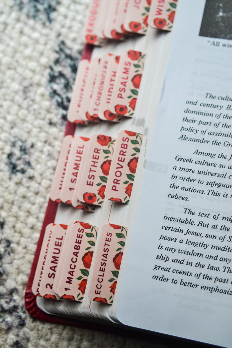 "Shower of Roses" Catholic Bible Tabs - Shepherd Me Shop