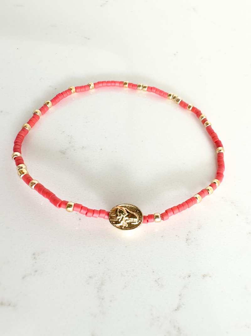 St. Therese of Lisieux Bracelet: Sunset Red - Shepherd Me Shop
