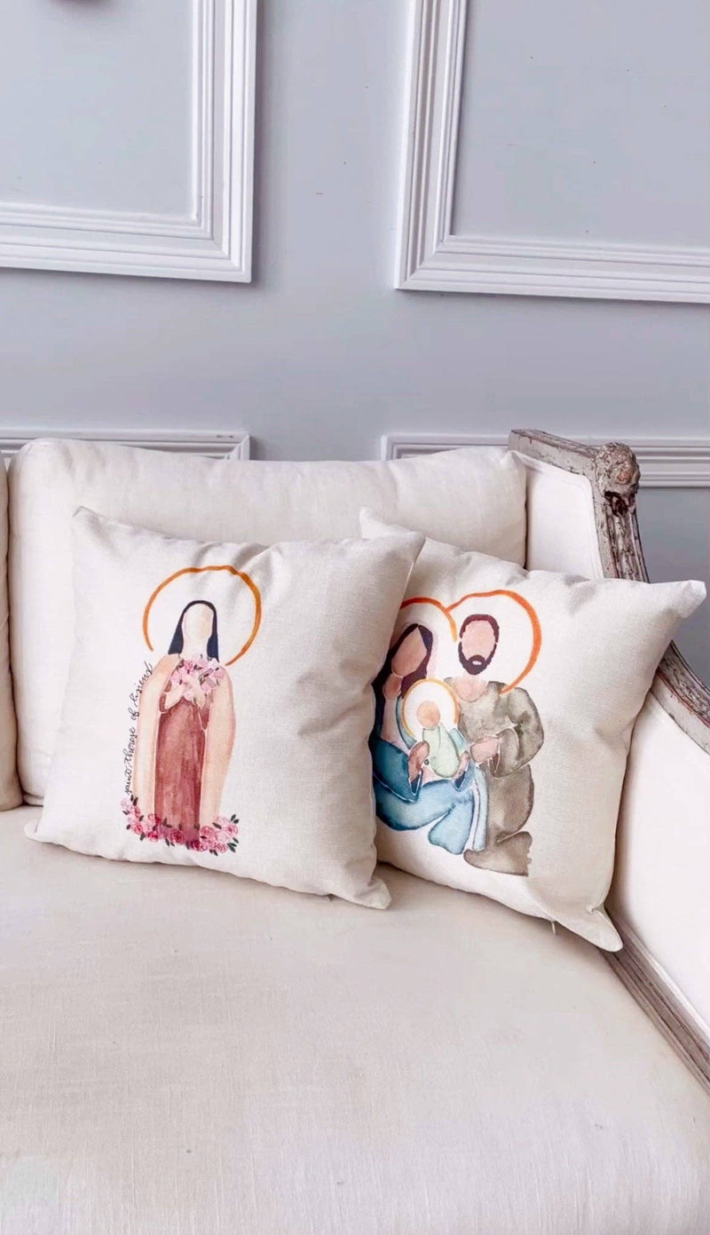 St. Thérèse of Lisieux Square Pillow - Shepherd Me Shop