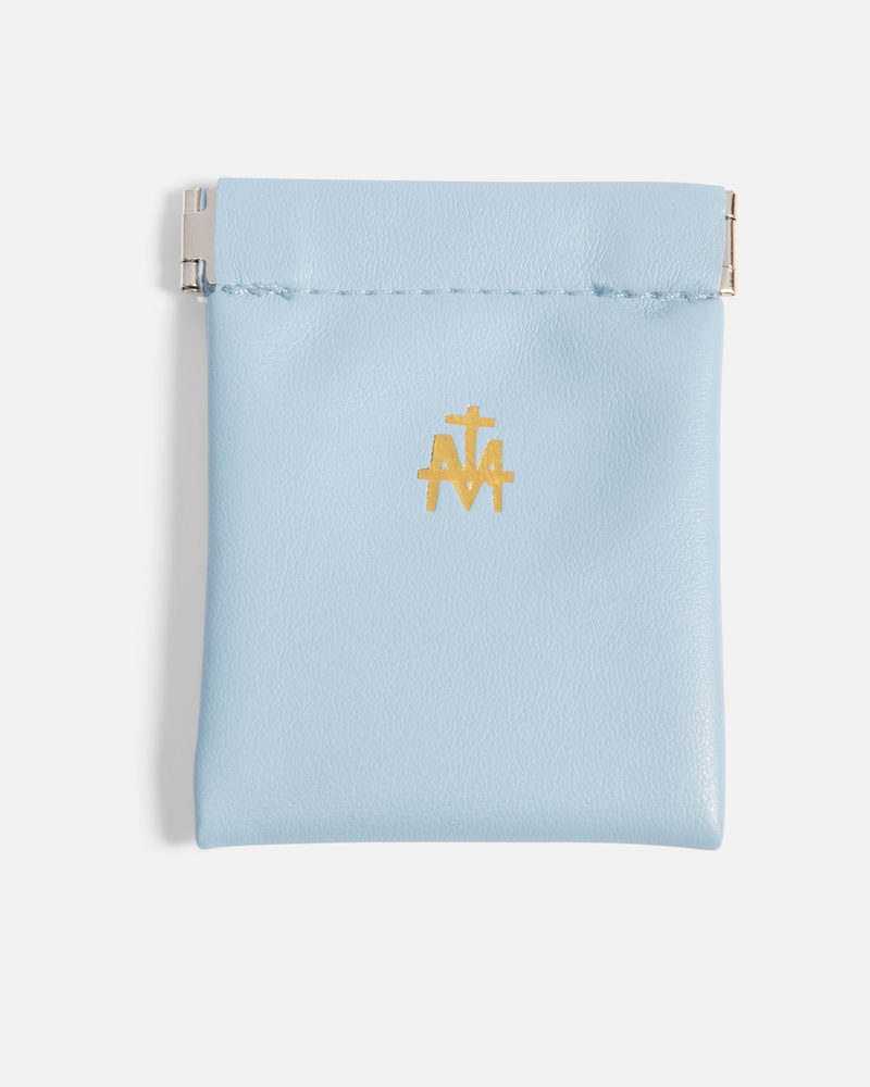 Blue Vegan Leather Rosary Pouch - Shepherd Me Shop