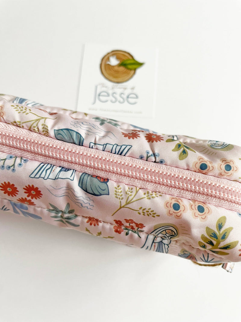 Our Lady of Lourdes Puffer Pouch - Shepherd Me Shop