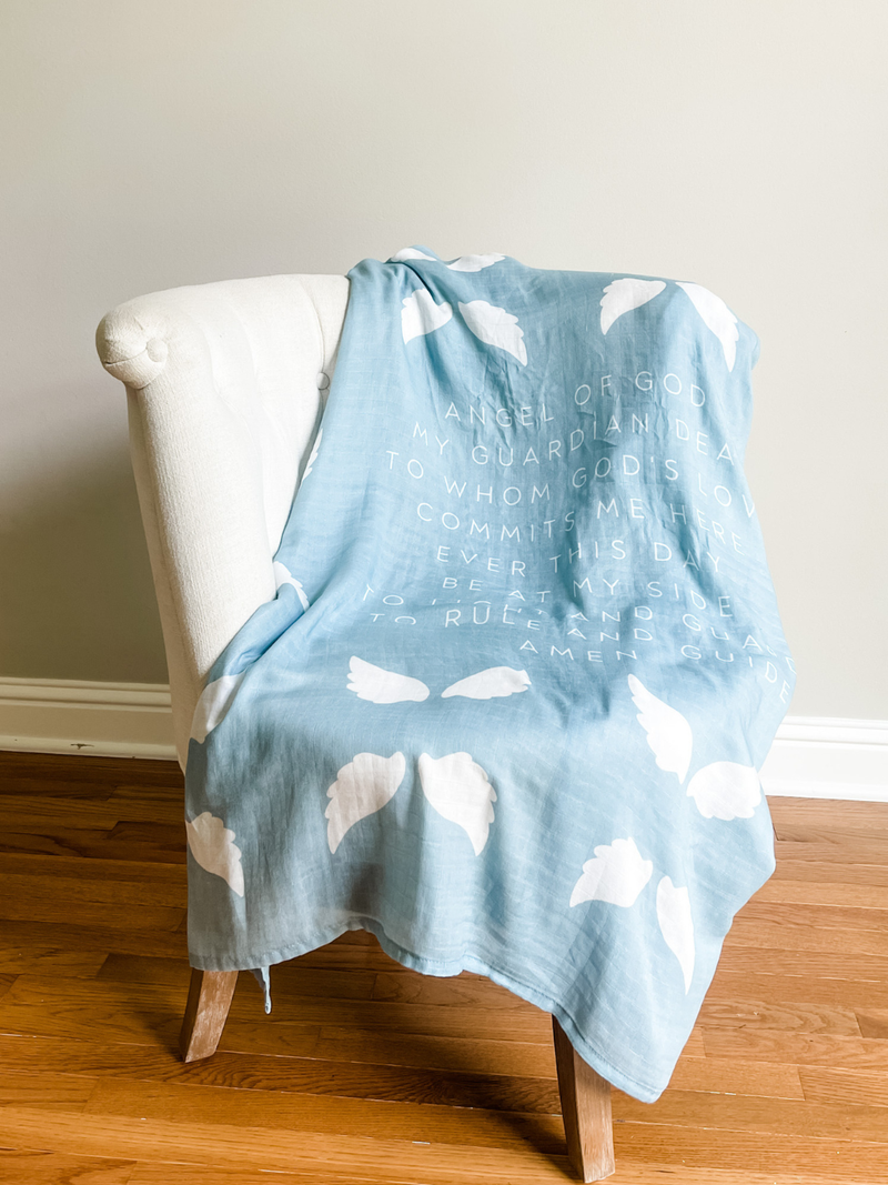Guardian Angel Baby Swaddle: Blue