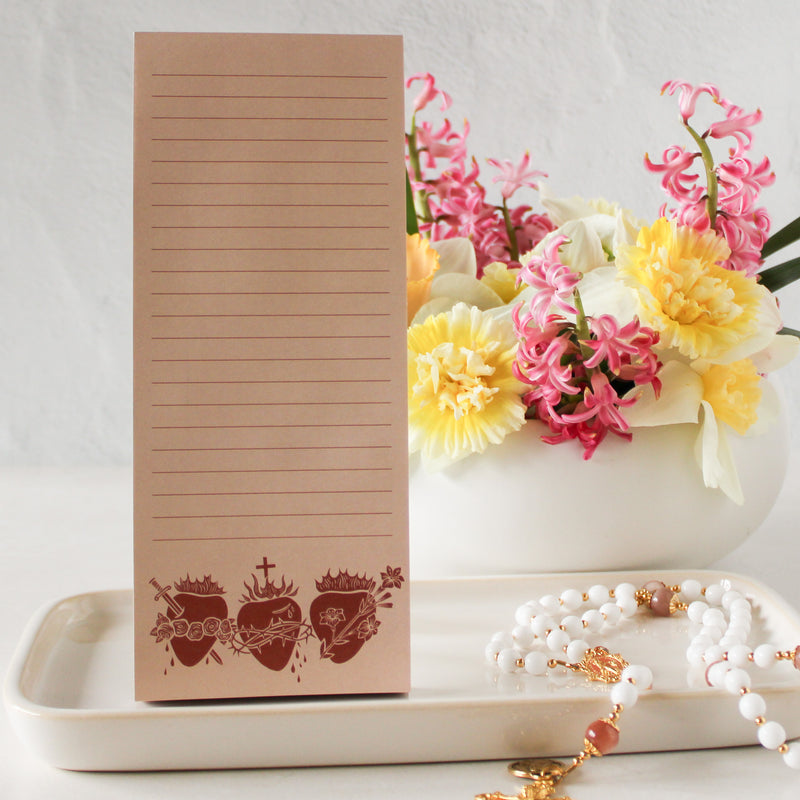 Holy Family Hearts Notepad - Shepherd Me Shop
