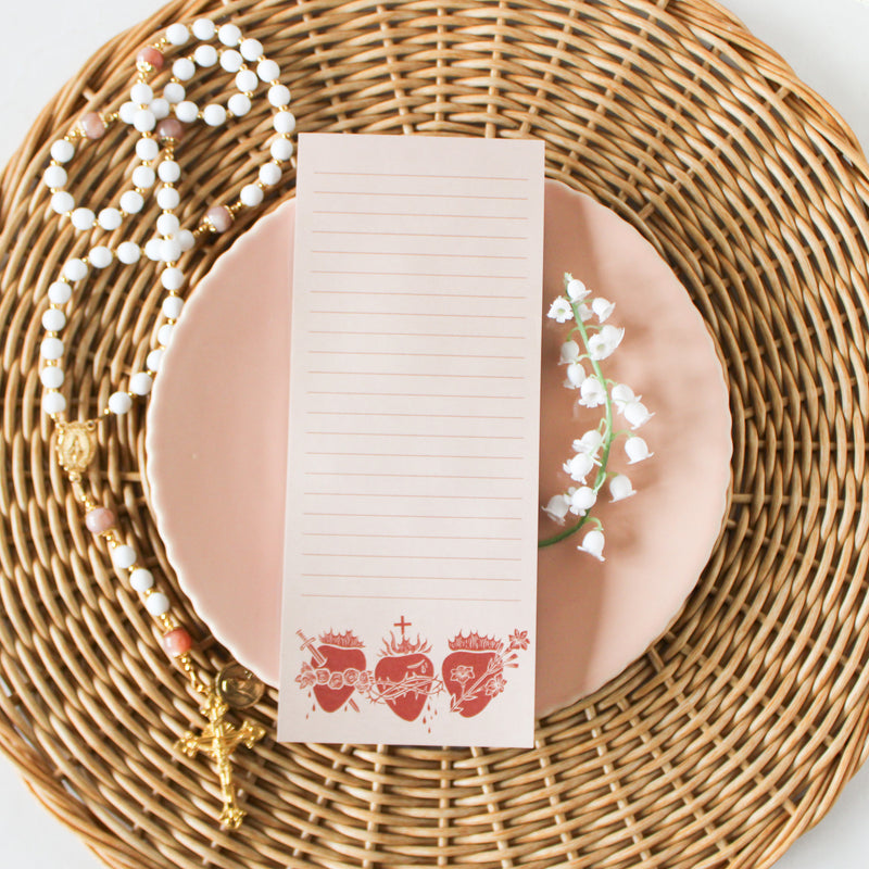 Holy Family Hearts Notepad - Shepherd Me Shop