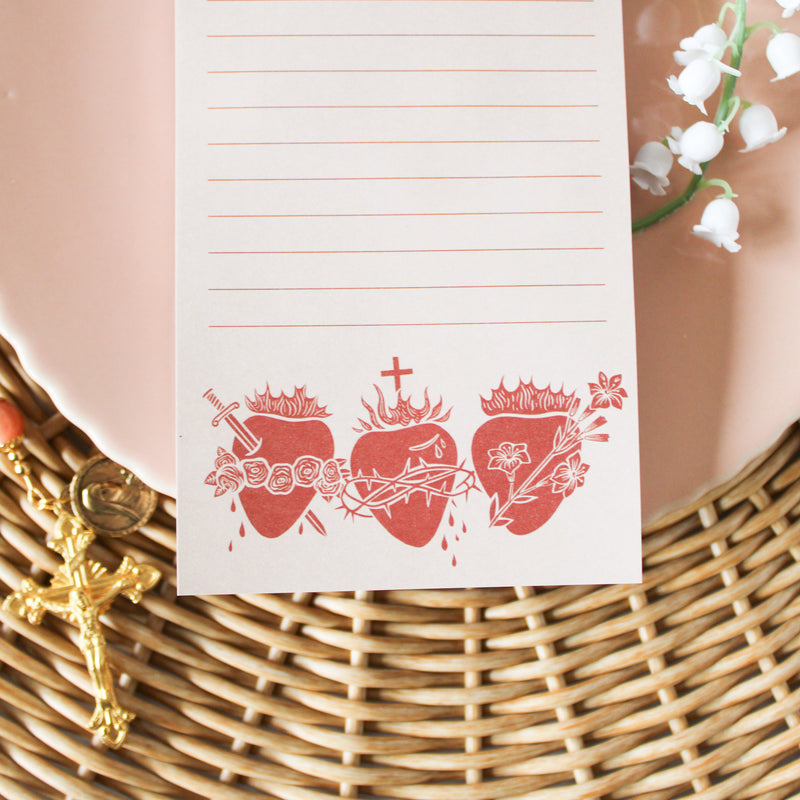 Holy Family Hearts Notepad - Shepherd Me Shop