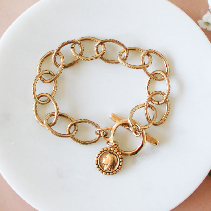 Our Lady of Lourdes Gold Bracelet - Shepherd Me Shop