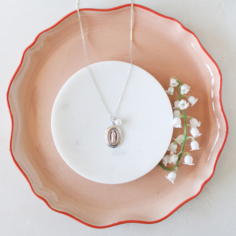 Miraculous Medal Necklace: Sterling Silver - Shepherd Me Shop