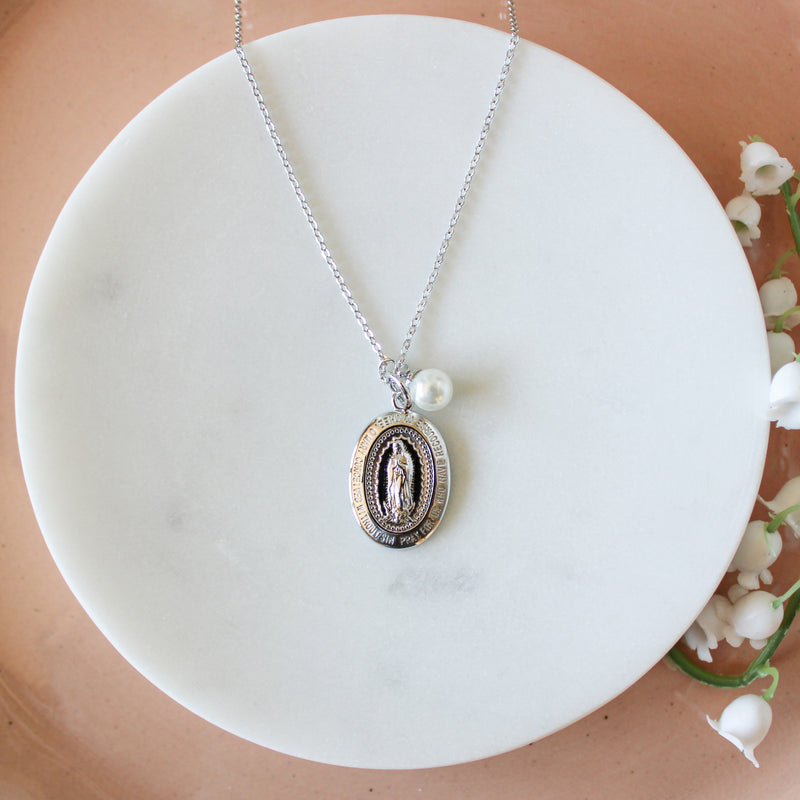 Miraculous Medal Necklace: Sterling Silver - Shepherd Me Shop
