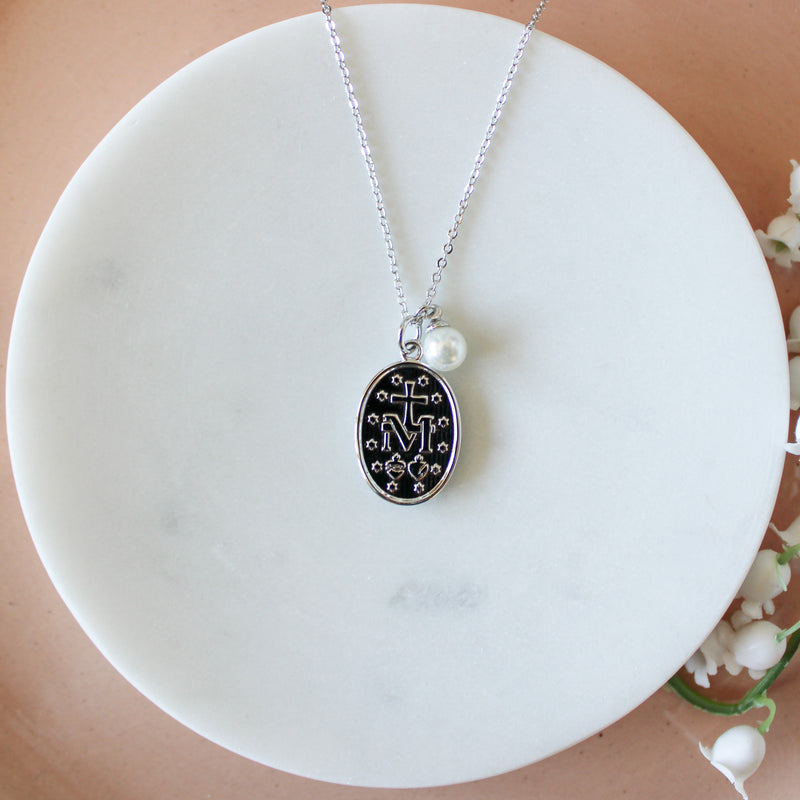 Miraculous Medal Necklace: Sterling Silver - Shepherd Me Shop