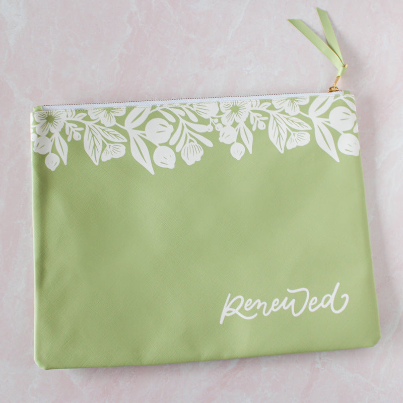 Renewed Carry-All Zipper Pouch: Laurel Green - Shepherd Me Shop