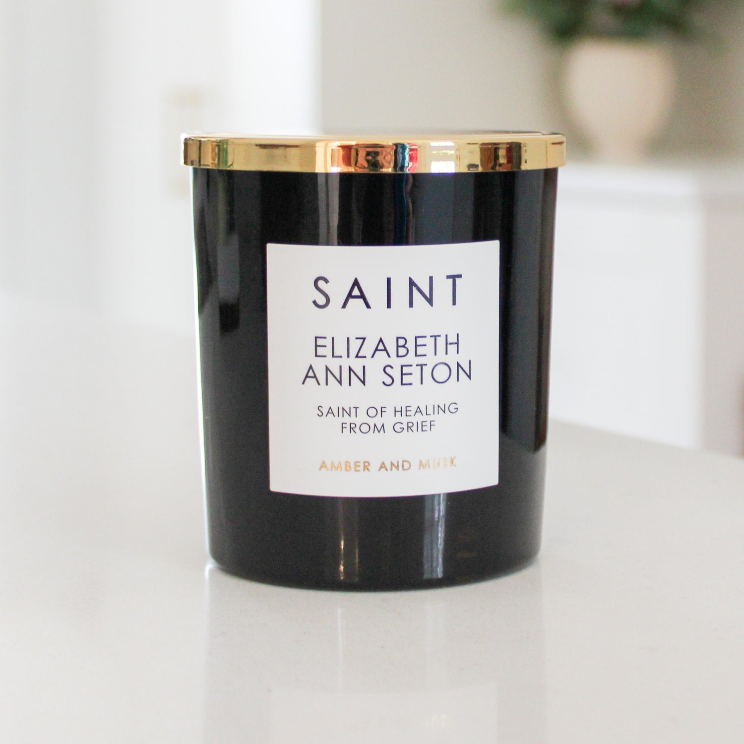 Saint Elizabeth Ann Seton Prayer Candle: Amber and Musk - Shepherd Me Shop