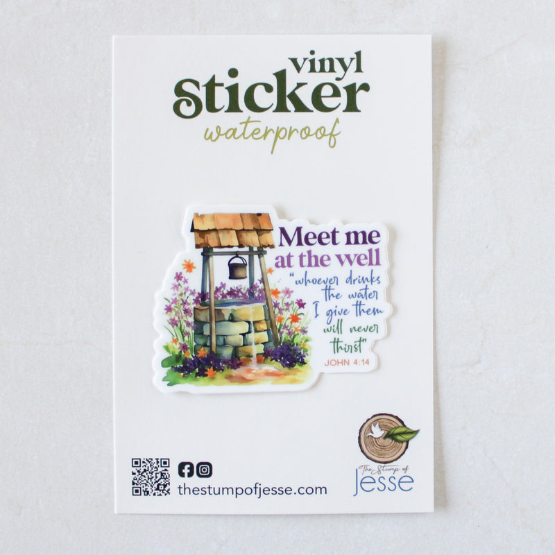 Meet Me at the Well Catholic Vinyl Sticker - Shepherd Me Shop