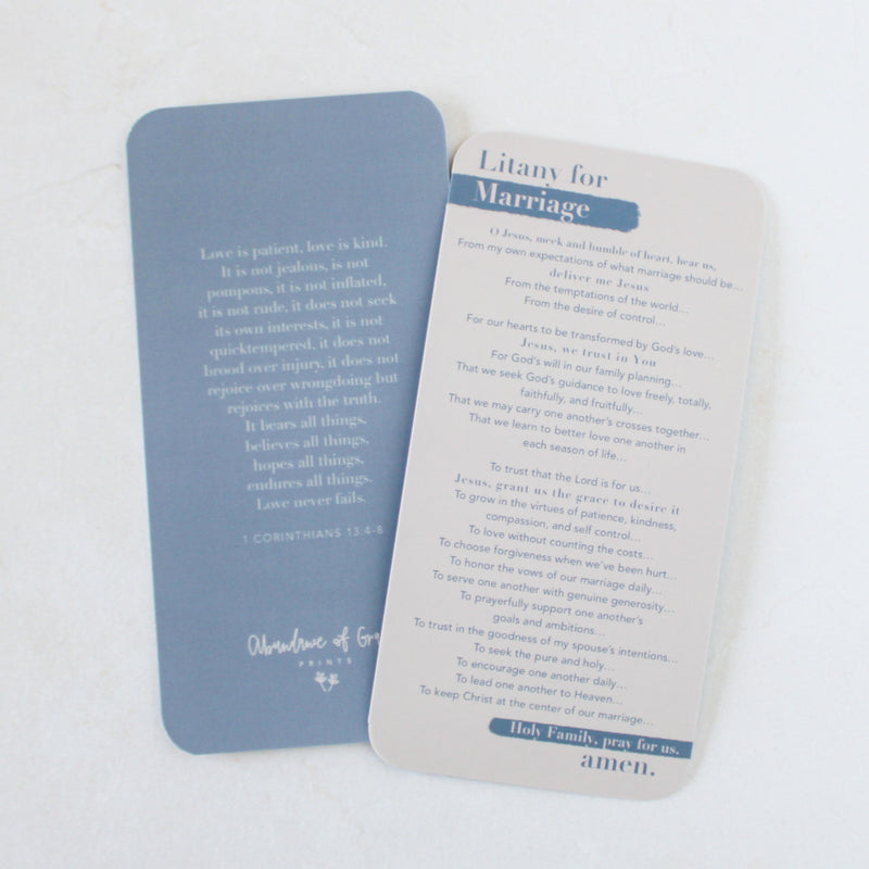 Litany for Marriage Prayer Card - Shepherd Me Shop