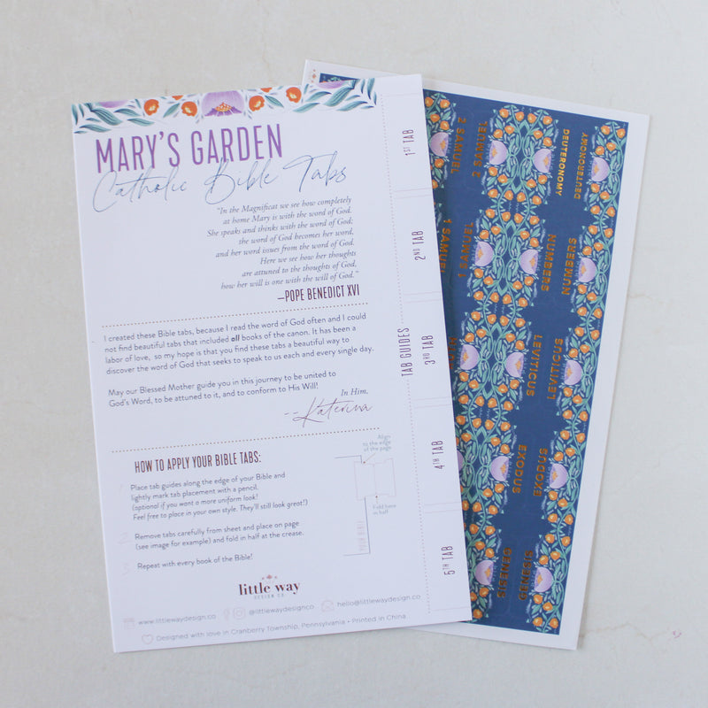 Mary’s Garden Catholic Bible Tabs - Shepherd Me Shop