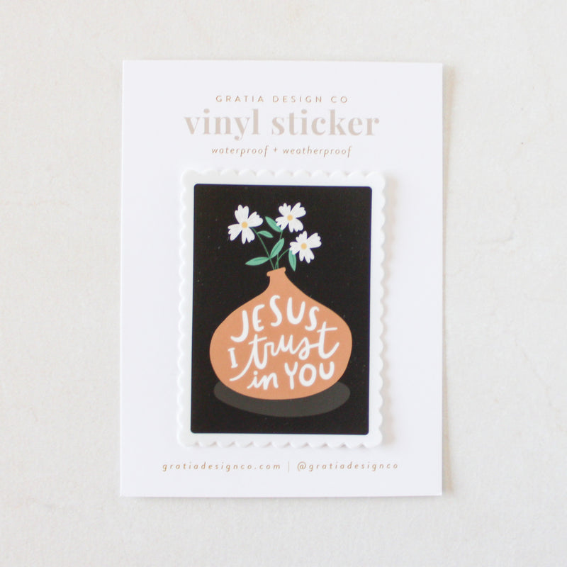 Jesus I Trust In You Vinyl Sticker - Shepherd Me Shop
