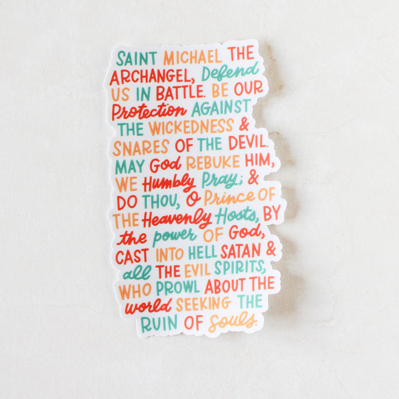St. Michael the Archangel Prayer Window Cling