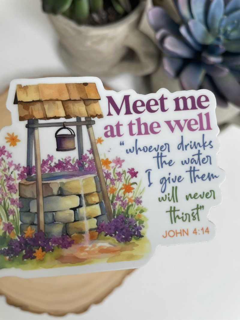 Meet Me at the Well Catholic Vinyl Sticker - Shepherd Me Shop
