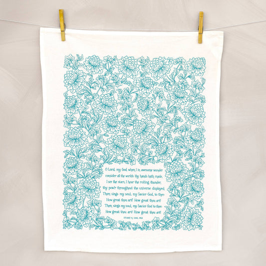 How Great Thou Art Hymn Tea Towel