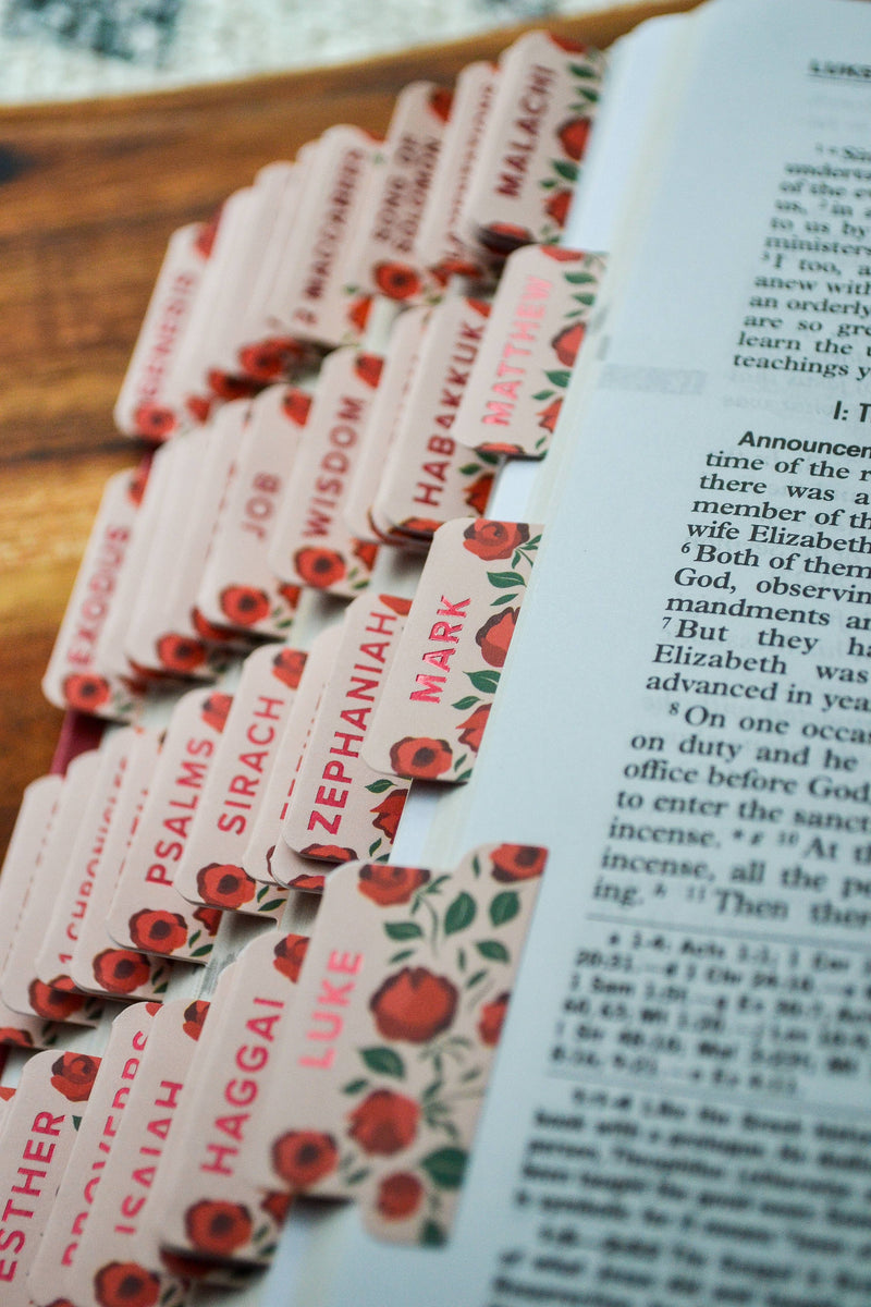 "Shower of Roses" Catholic Bible Tabs - Shepherd Me Shop