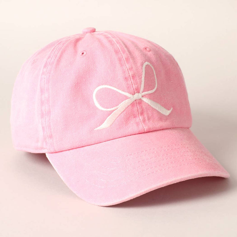 Our Lady, Undoer of Knots Bow Embroidered Baseball Cap - Light Pink - Shepherd Me Shop
