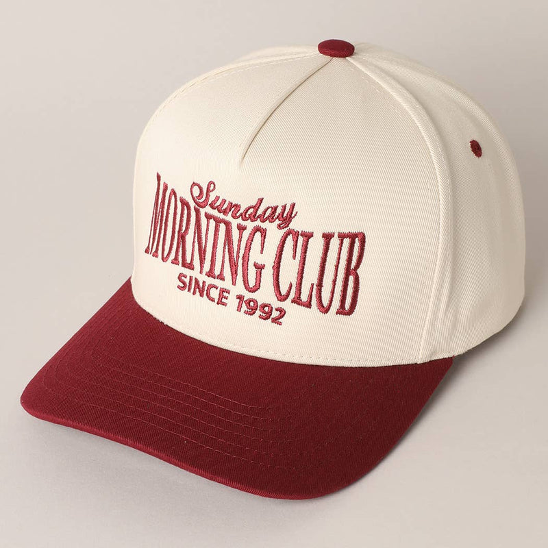 Sunday Morning Club Two-Tone Trucker Hat: Burgundy - Shepherd Me Shop