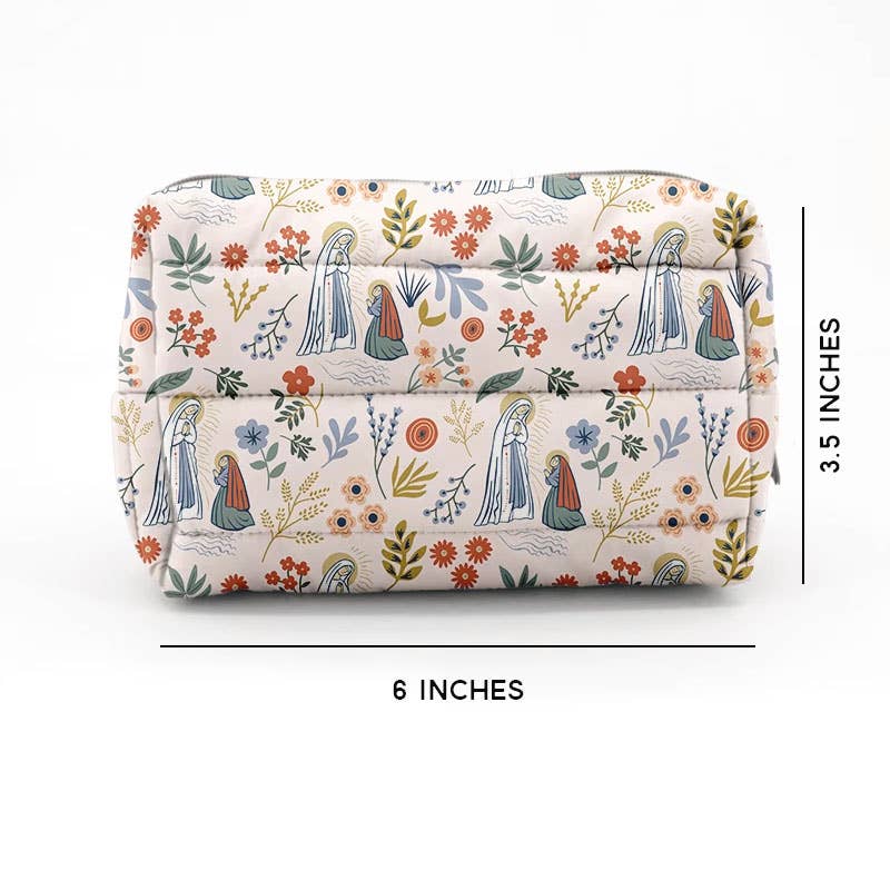 Our Lady of Lourdes Puffer Pouch - Shepherd Me Shop
