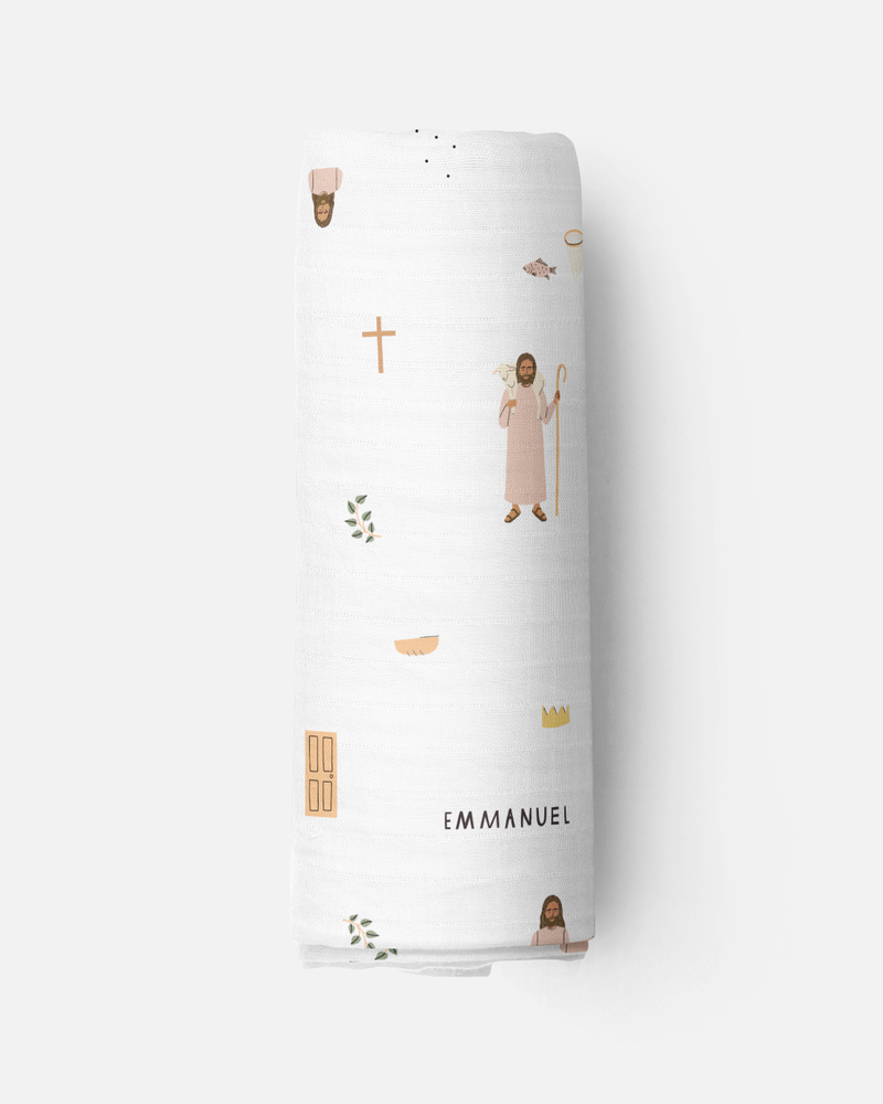 Jesus Muslin Swaddle Blanket - Shepherd Me Shop