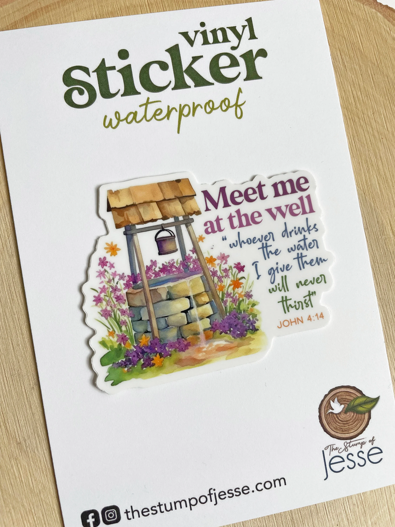 Meet Me at the Well Catholic Vinyl Sticker - Shepherd Me Shop