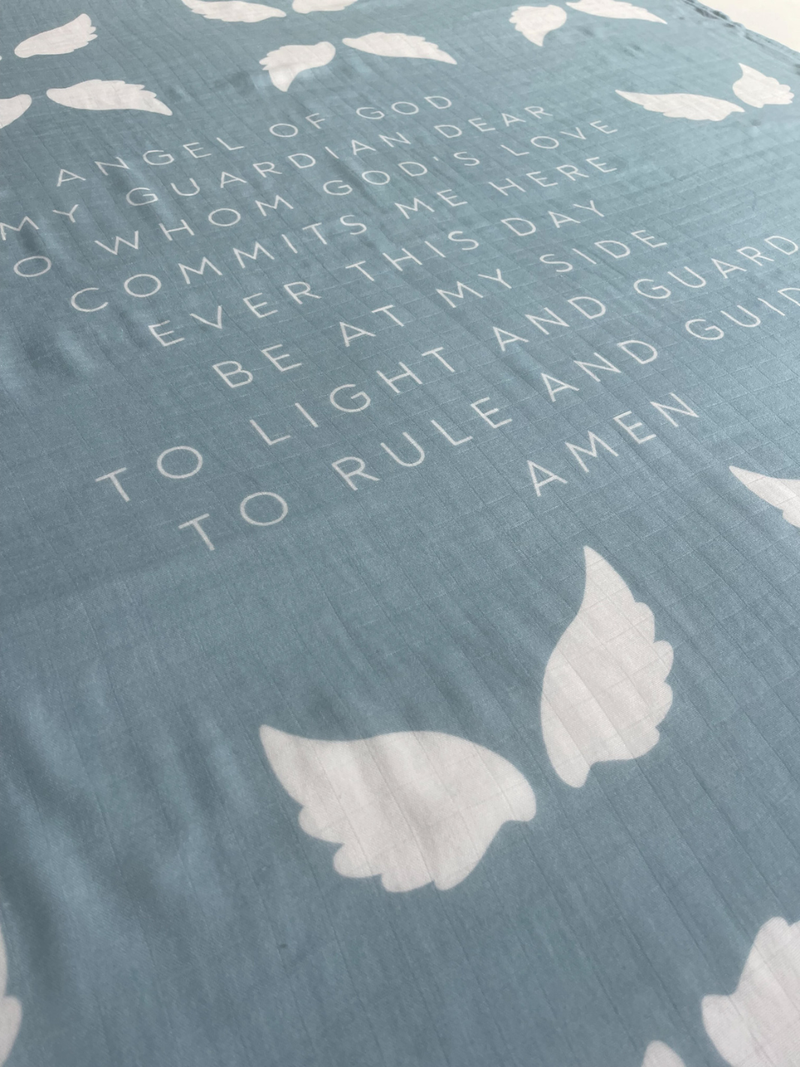 Guardian Angel Baby Swaddle: Blue