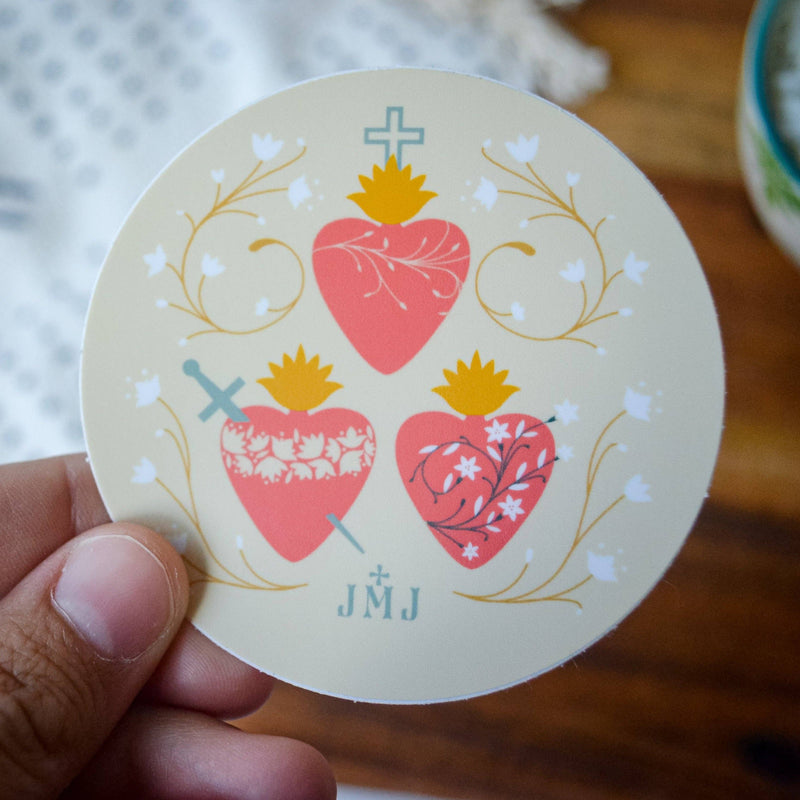 Holy Family Hearts Sticker - Shepherd Me Shop