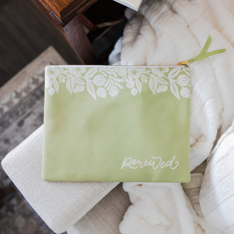 Renewed Carry-All Zipper Pouch: Laurel Green - Shepherd Me Shop
