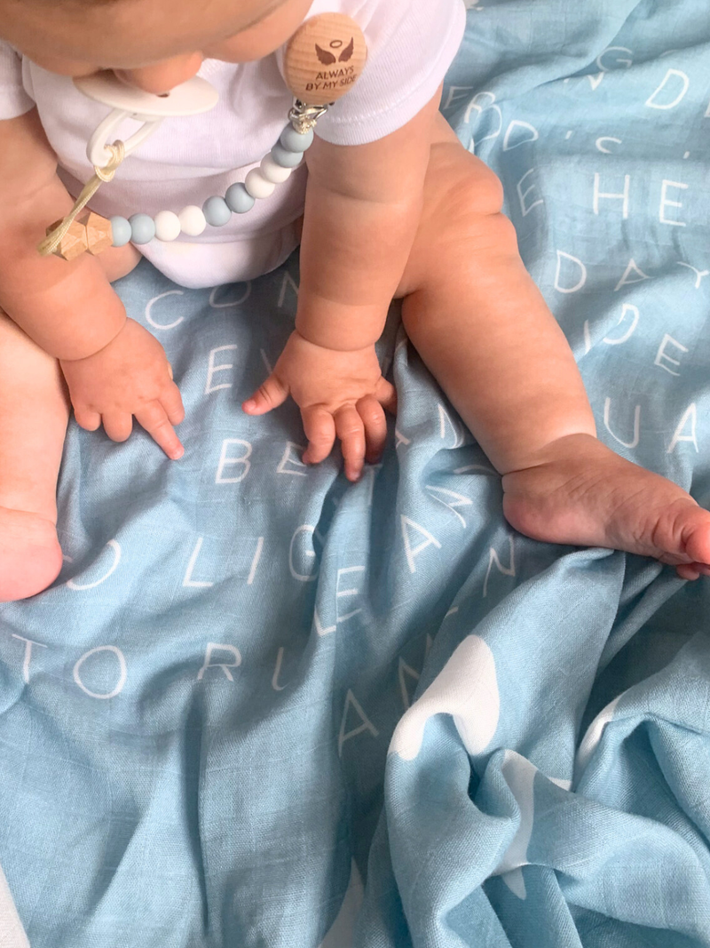 Guardian Angel Baby Swaddle: Blue