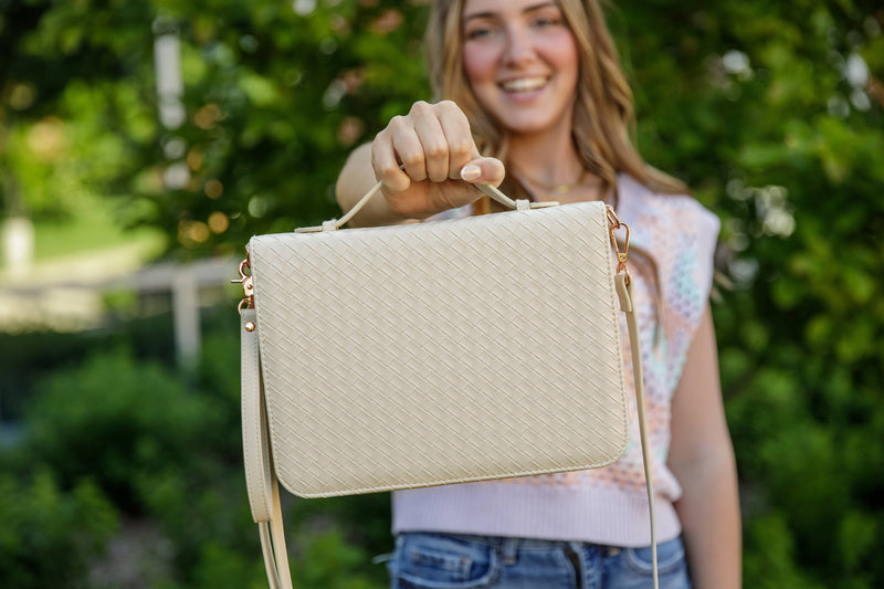 Bible Cover Crossbody: Pearl - Shepherd Me Shop
