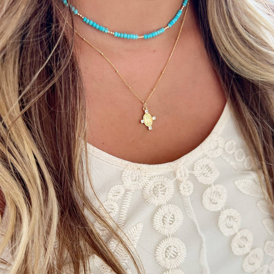 Camila Religious Cross Necklace Gold Filled