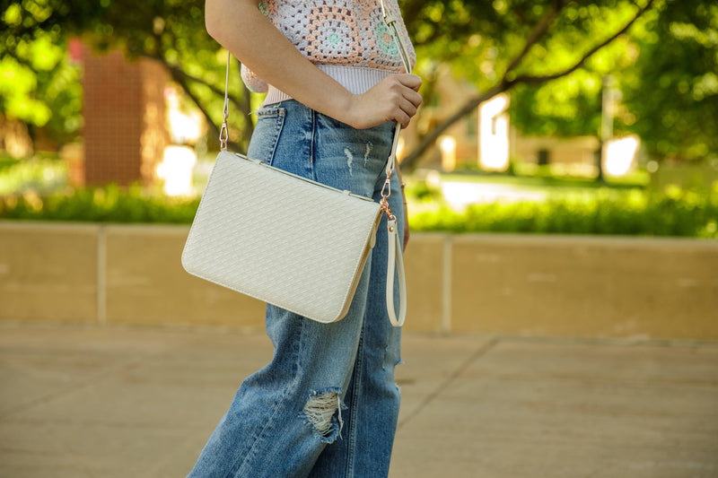 Bible Cover Crossbody: Pearl - Shepherd Me Shop