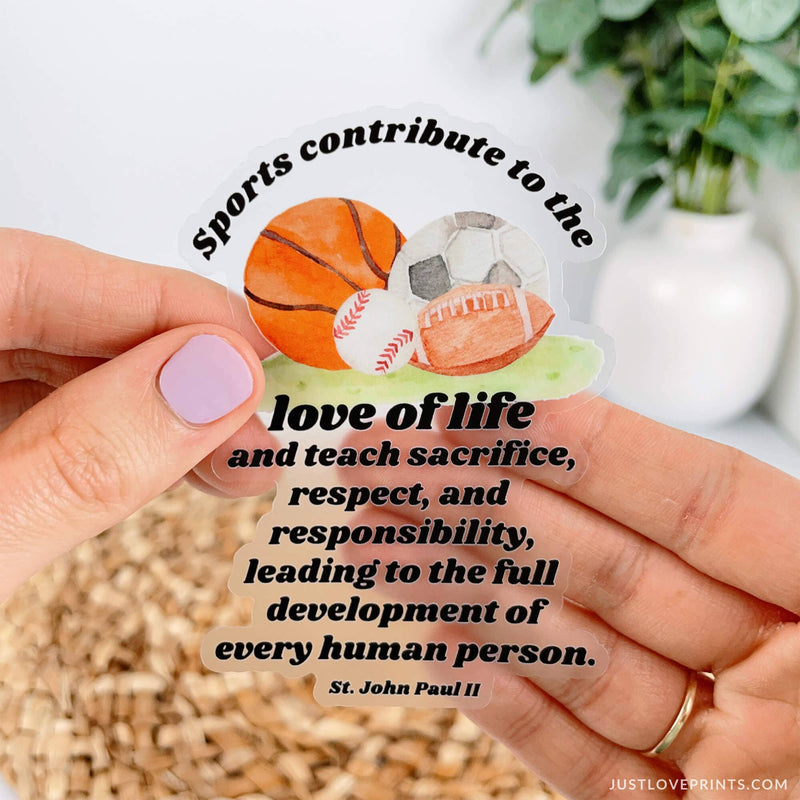 St. John Paul II Sports Quote Vinyl Sticker - Shepherd Me Shop