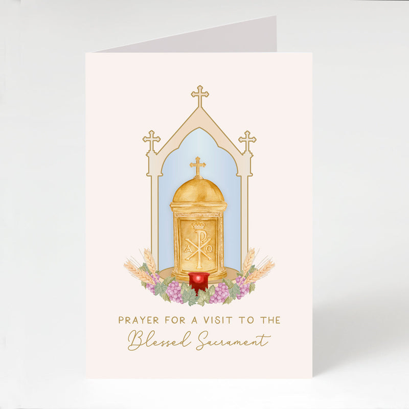 Visit to the Blessed Sacrament Prayer Card - Shepherd Me Shop