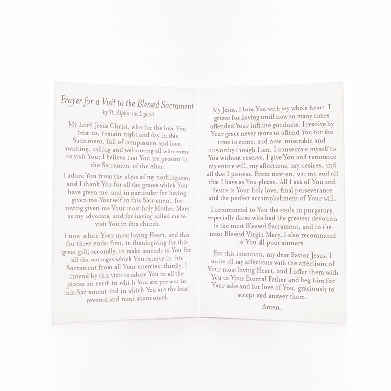 Visit to the Blessed Sacrament Prayer Card - Shepherd Me Shop