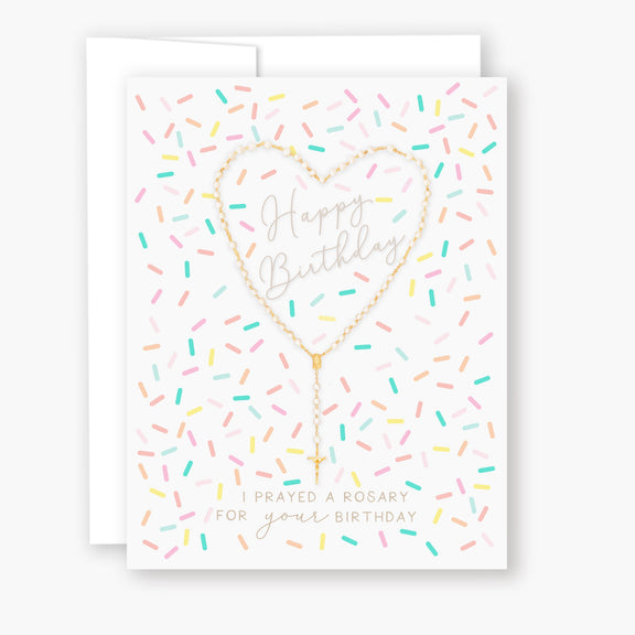 Rosary Birthday Prayer Card: Sprinkles - Shepherd Me Shop